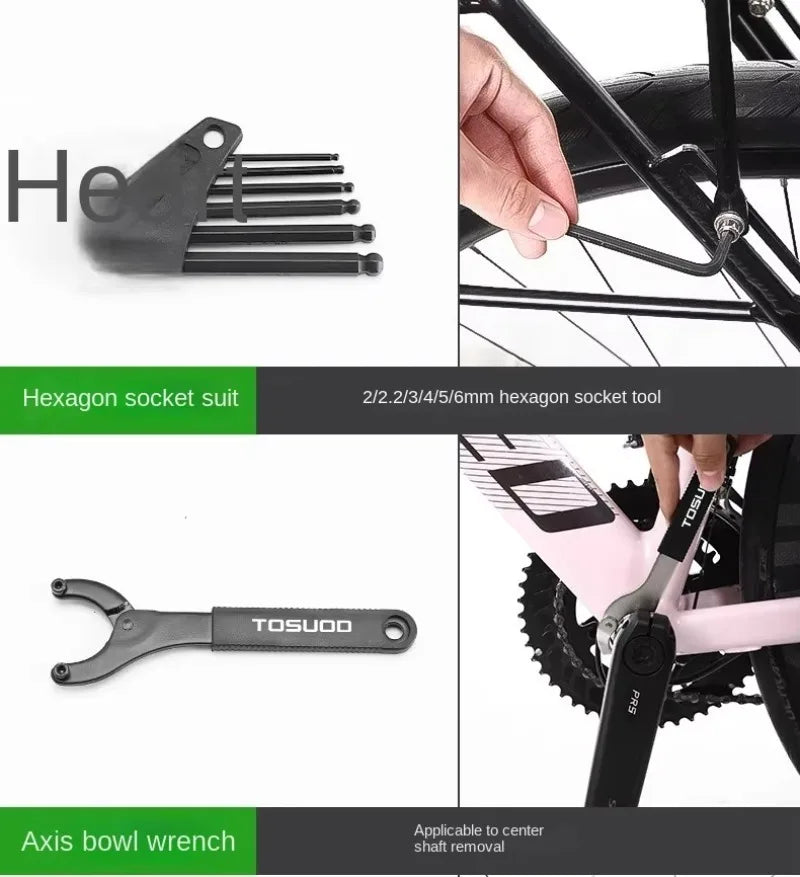 TOSUOD Bicycle Tools Sets Box Cycling Tools Professional Bike Multifunction Bicycle Repair Tools Key Set Cycling Tools ﻿