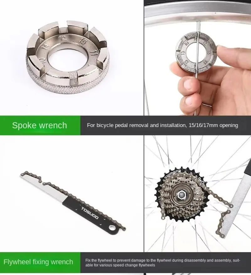 TOSUOD Bicycle Tools Sets Box Cycling Tools Professional Bike Multifunction Bicycle Repair Tools Key Set Cycling Tools ﻿