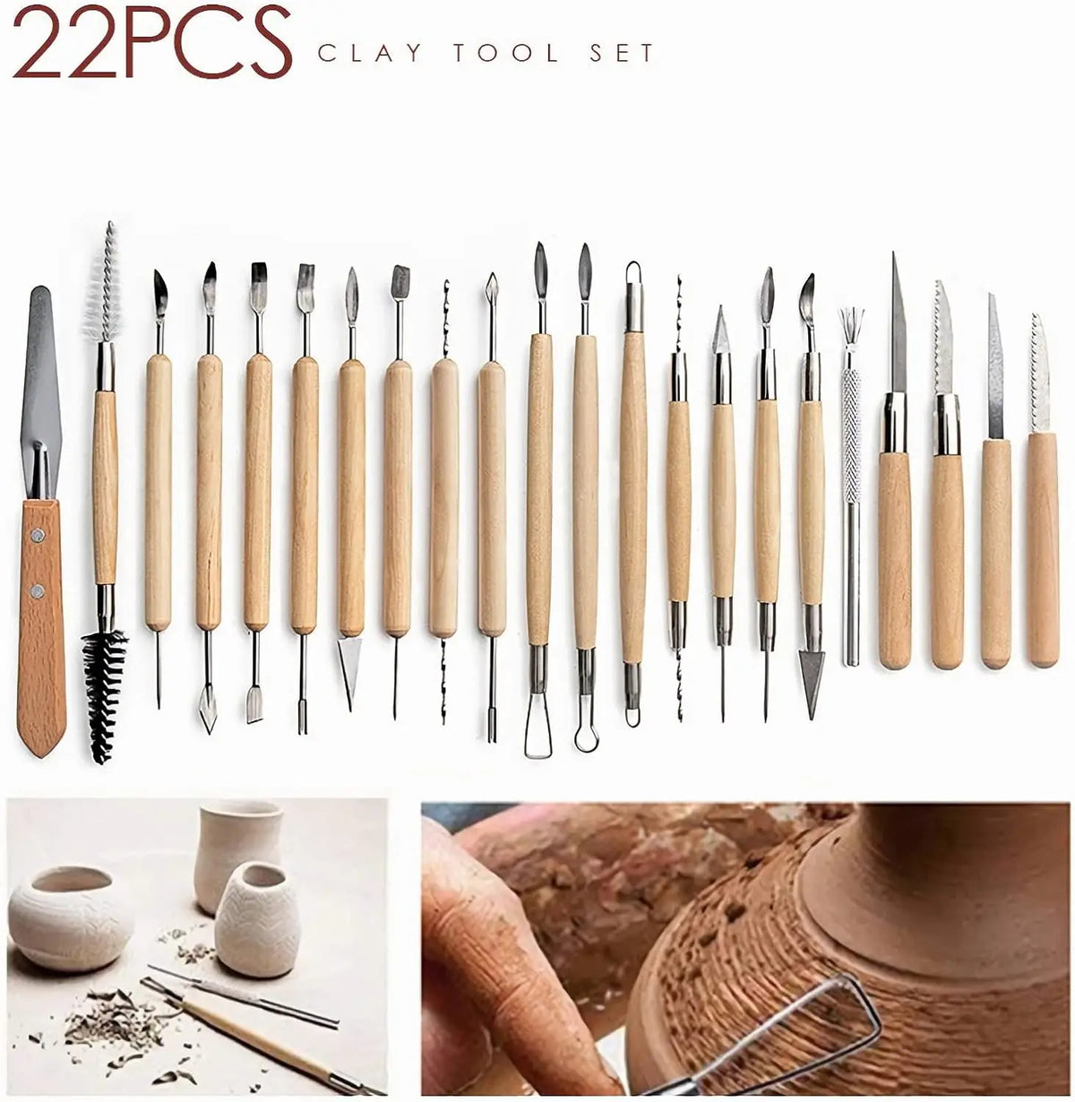 43PCS Ceramic Clay Tools Set Pottery Sculpting Tools for Polymer Carving Tools Bag DIY Handcraft Modeling Clay Tools Accessories