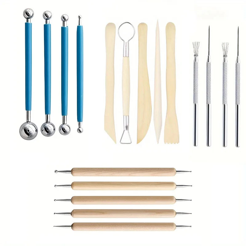 43PCS Ceramic Clay Tools Set Pottery Sculpting Tools for Polymer Carving Tools Bag DIY Handcraft Modeling Clay Tools Accessories