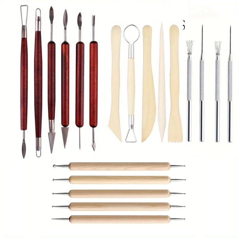 43PCS Ceramic Clay Tools Set Pottery Sculpting Tools for Polymer Carving Tools Bag DIY Handcraft Modeling Clay Tools Accessories