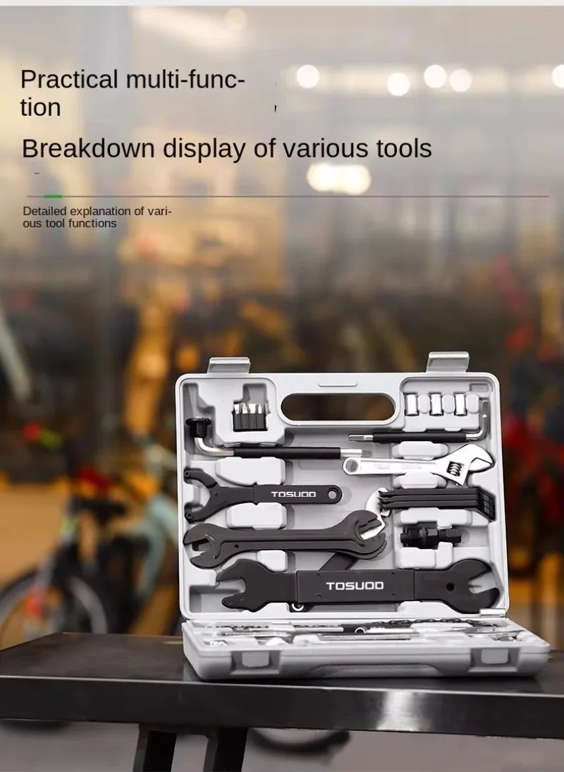 TOSUOD Bicycle Tools Sets Box Cycling Tools Professional Bike Multifunction Bicycle Repair Tools Key Set Cycling Tools ﻿
