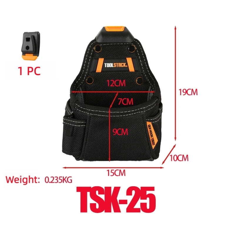 TOOLSTACK Mini Utility Toolkit Quality Hardwear Carpenter Work Tools Bag Quick-Hook Service Kit Hammer & Screwdriver Waist Pouch