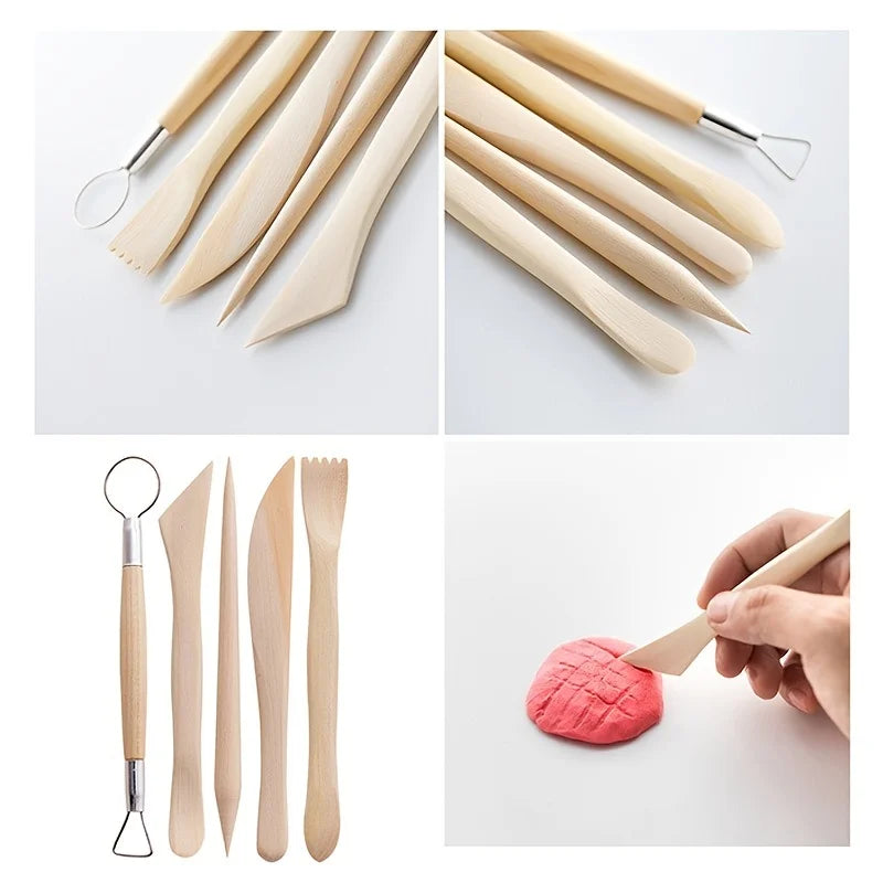 43PCS Ceramic Clay Tools Set Pottery Sculpting Tools for Polymer Carving Tools Bag DIY Handcraft Modeling Clay Tools Accessories