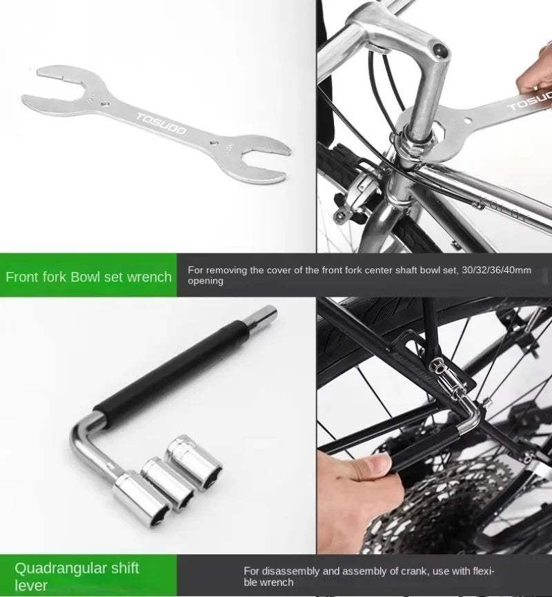 TOSUOD Bicycle Tools Sets Box Cycling Tools Professional Bike Multifunction Bicycle Repair Tools Key Set Cycling Tools ﻿