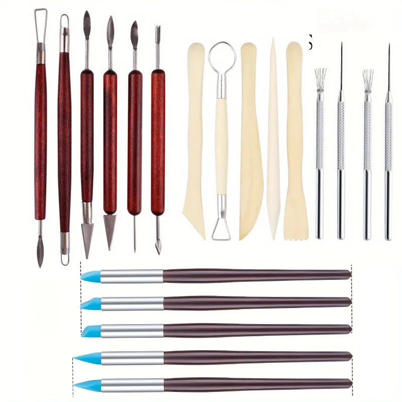 43PCS Ceramic Clay Tools Set Pottery Sculpting Tools for Polymer Carving Tools Bag DIY Handcraft Modeling Clay Tools Accessories