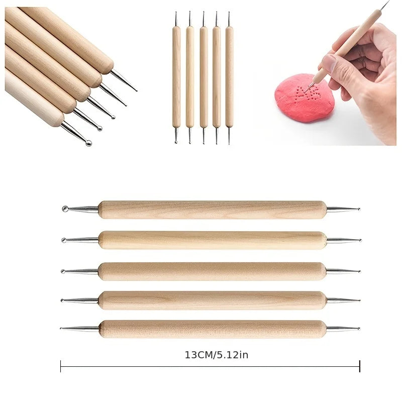 43PCS Ceramic Clay Tools Set Pottery Sculpting Tools for Polymer Carving Tools Bag DIY Handcraft Modeling Clay Tools Accessories