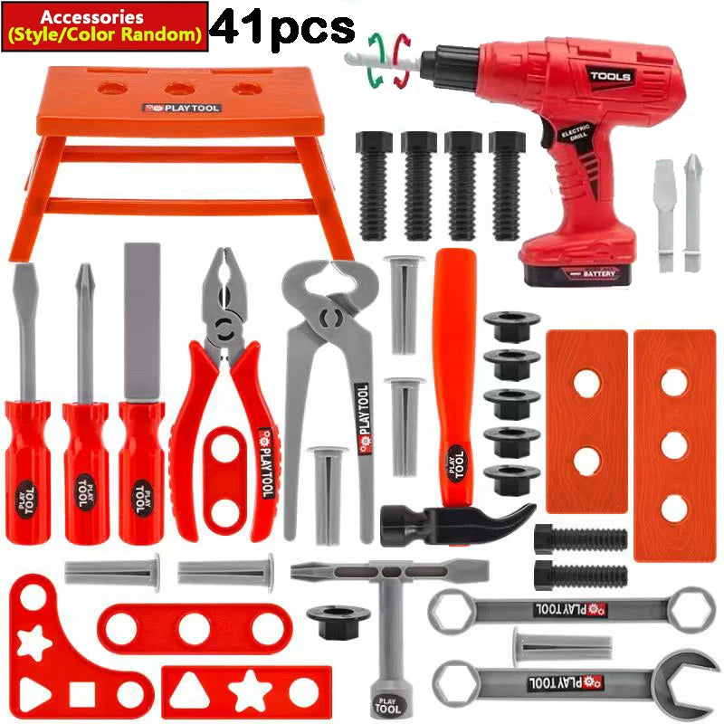 Kids Pretend Tool Kit Educational Toys Simulation Repair Tools Toys Drill Game Learning Engineering Puzzle Toys Gifts for Boys