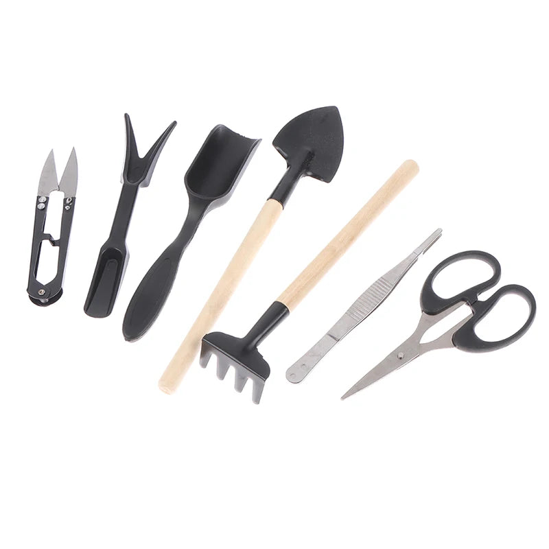 13pcs Mini Garden Hand Tools Transplanting Outdoor Bonsai Tools Shovels Planting Flower Succulent Miniature Gardening Tools