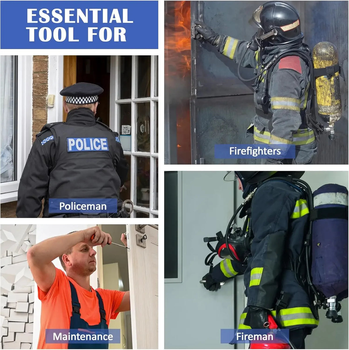 Firefighter Tools Kit: Spring Steel, 5-Pack, Multi-Functional Pry Tools